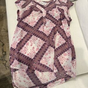 Pink and Purple Patterned Blouse